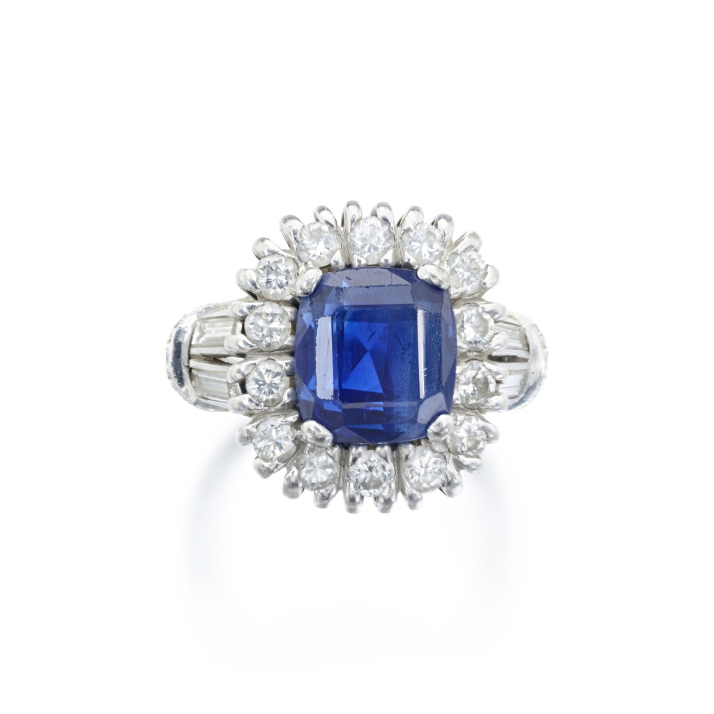 View full screen - View 1 of Lot 655. Sapphire and Diamond Ring.
