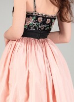Haute Couture, Pink and black silk ball Gown, ca. 1980-90