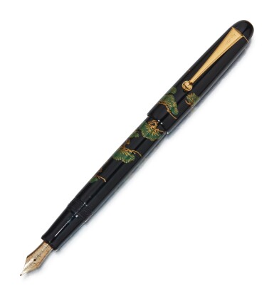 View full screen - View 1 of Lot 53. NAMIKI | A HAND PAINTED LACQUERED MAKI-E FOUNTAIN PEN DEPICTING PINE TREE BONSAI TREES, CIRCA 1980.