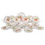 A set of seventeen Nymphenburg pierced plates, circa 1900