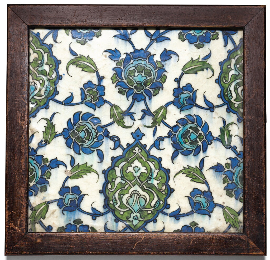 View full screen - View 1 of Lot 281. A DAMASCUS POTTERY TILE, SYRIA, LATE 16TH/EARLY 17TH CENTURY.
