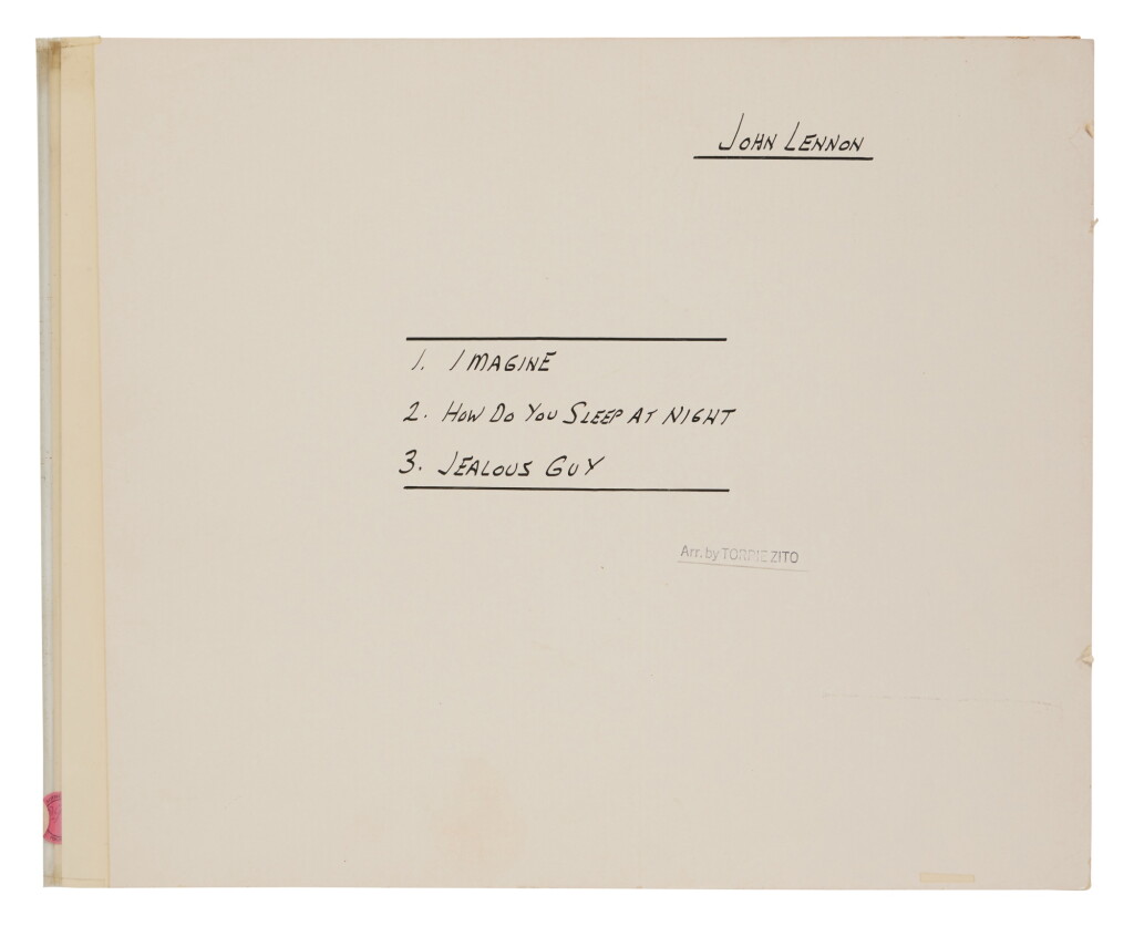 View full screen - View 1 of Lot 25. John Lennon | Original Torrie Zito arrangement for "Imagine".