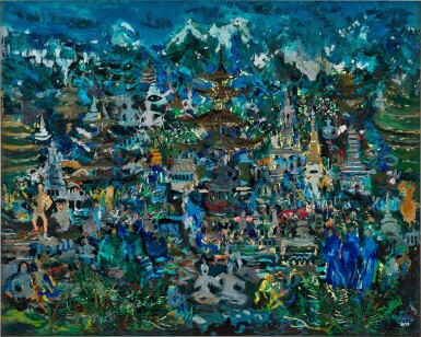 View full screen - View 1 of Lot 716. Arie Smit 阿瑞·史密特 | A Temple Complex 寺廟.