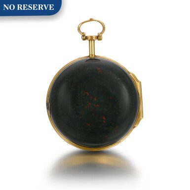 View full screen - View 1 of Lot 48. Gold And Bloodstone Verge Watch With Associated Dial, Circa 1790.