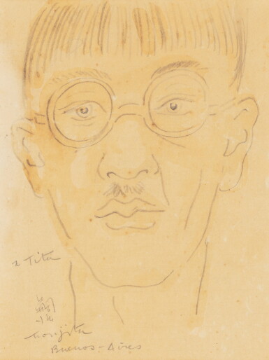 View full screen - View 1 of Lot 3. LÉONARD FOUJITA | AUTOPORTRAIT .