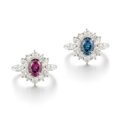 View full screen - View 1 of Lot 1621. Alexandrite and Diamond Ring | 1.18克拉「巴西」亞歷山大變色石 配 鑽石 戒指.