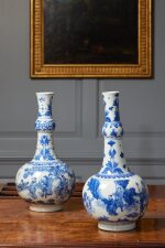 An Arita blue and white bottle vase and a Chinese vase of similar design | The Arita vase Edo period, late 17th century | The Chinese vase, 18th century