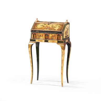 View full screen - View 1 of Lot 119. A polychrome painted secrétaire, England, 18th century .