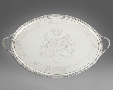View full screen - View 1 of Lot 661. A George III Silver Two-Handled Tray, Timothy Renou, London, 1799.