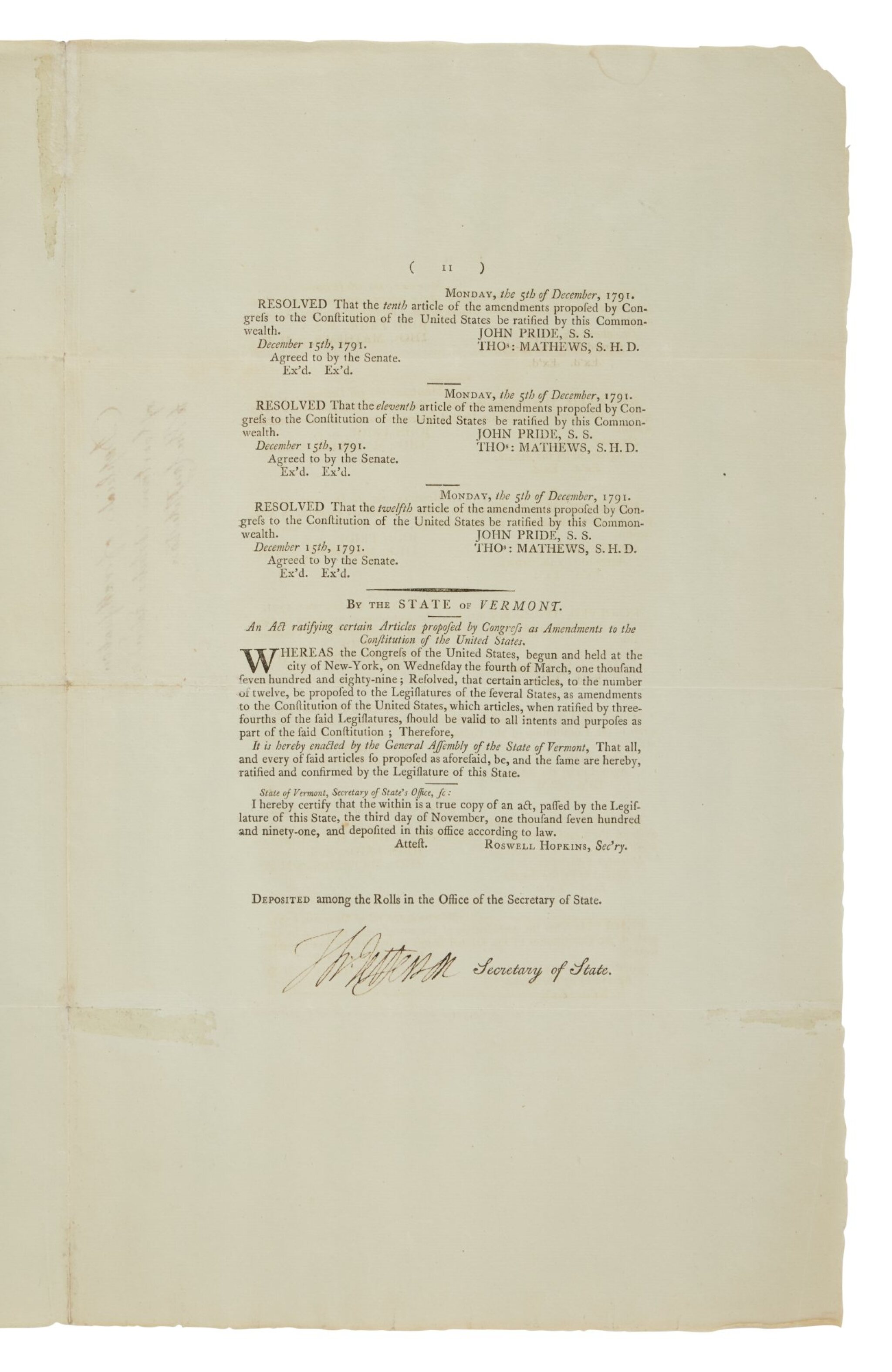 The United States Constitution And The Bill Of Rights The Author Of The Declaration Of Independence Witnesses The Ratification Of The Bill Of Rights Fine Books And Manuscripts Including Americana The United States Constitution And The Bill Of Rights The Author Of The Declaration Of Independence Witnesses The Ratification Of The Bill Of Rights Fine Books And Manuscripts Including Americana