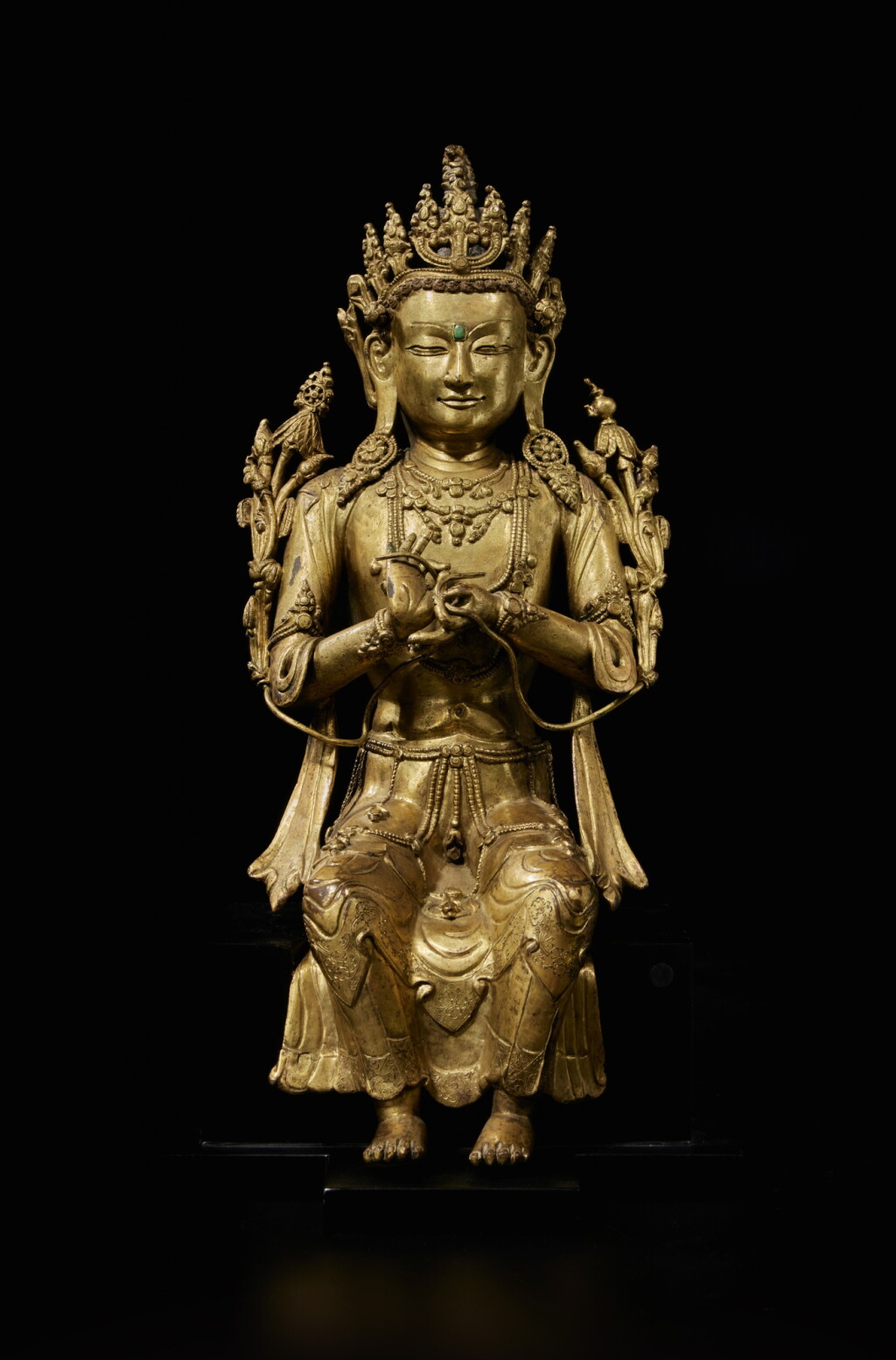 View full screen - View 1 of Lot 849. A large gilt-bronze figure of Maitreya, Tibet, 16th century.