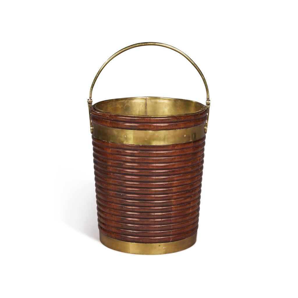 View full screen - View 1 of Lot 1962. An Irish Regency Brass-Bound Mahogany Peat Bucket, Early 19th Century.