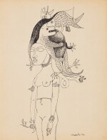 Femme aux poissons (Variation originale autour du thème de la femme rose-croix)