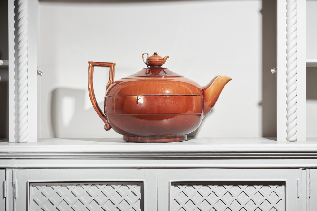 View full screen - View 1 of Lot 35. A Staffordshire Rockingham glaze massive teapot and cover, 19th century.