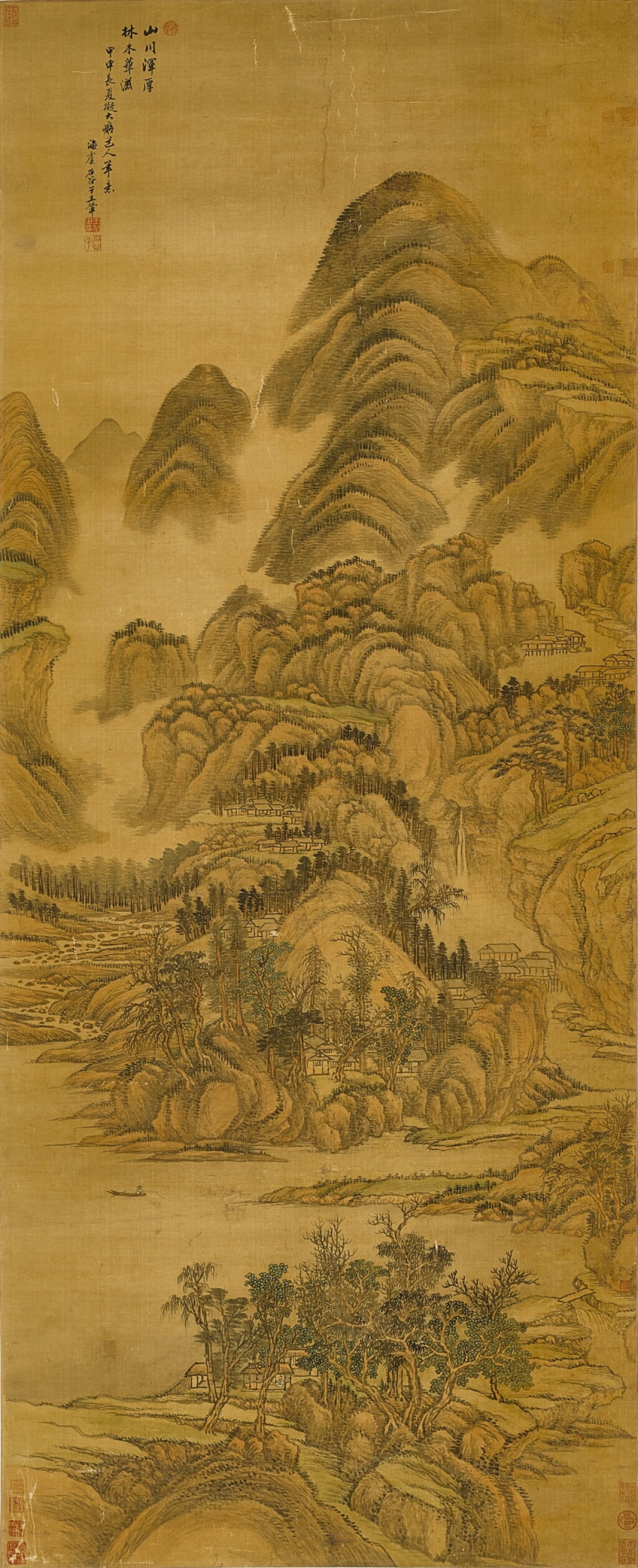 View full screen - View 1 of Lot 9100. 王翬 擬黃公望筆意山水 | Wang Hui, Landscape after Huang Gongwang.