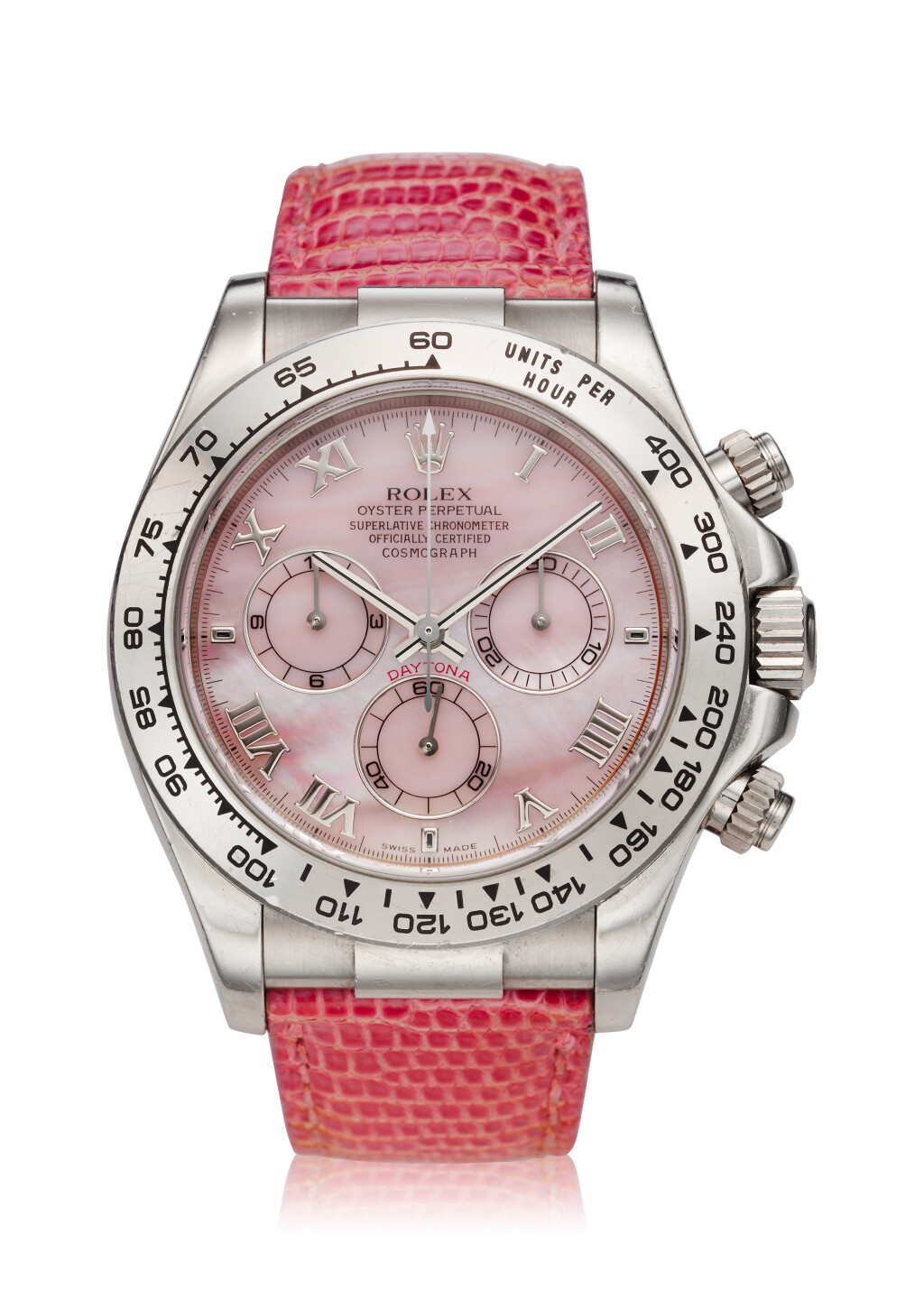 View full screen - View 1 of Lot 7. Reference 116519 'Daytona Beach' A white gold automatic chronograph wristwatch, Circa 2000 .