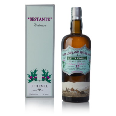 View full screen - View 1 of Lot 217. Littlemill Silver Seal Sestante Collection 19 Year Old 57.0 abv 1990 (1 BT 70cl).