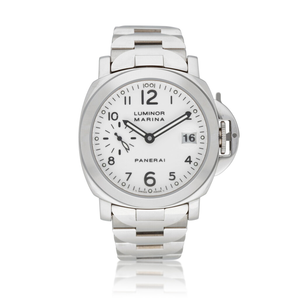 View full screen - View 1 of Lot 47. Luminor Marina Automatic, Ref. PAM005102 | A stainless steel wristwatch with date and bracelet | Circa 1999.