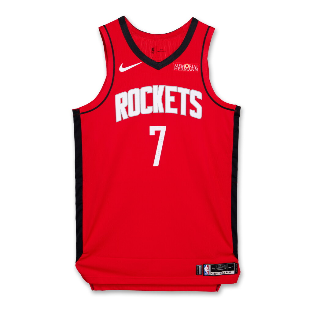 View full screen - View 1 of Lot 109. Cam Whitmore Houston Rockets 2025 NBA Playoffs Western Conference Round 1 Game Issued Icon Edition Jersey | Game 1.