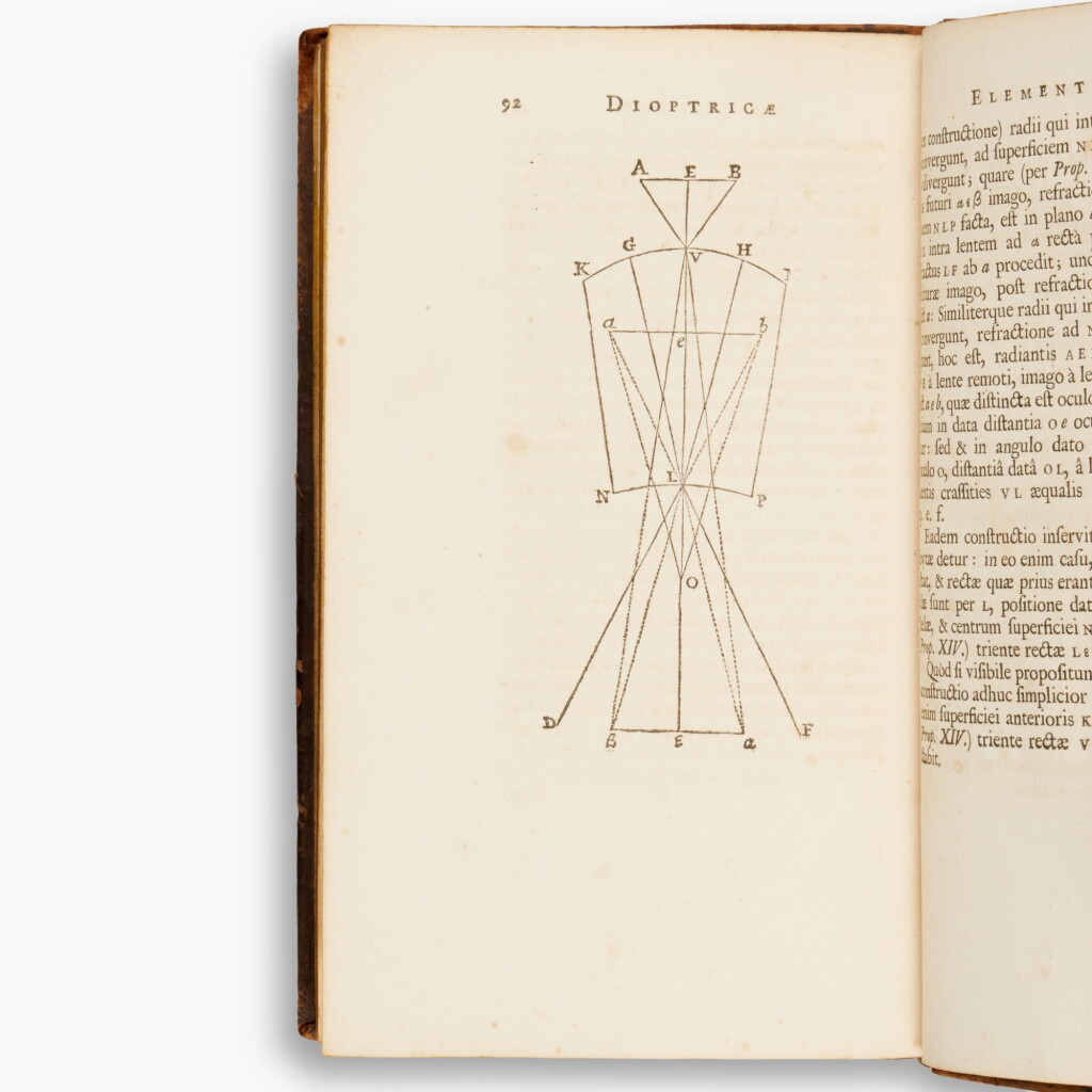 View full screen - View 1 of Lot 98. Gregory, David | Catoptricae et dioptricae sphaericae elementa, Oxford, 1695, first edition, contemporary paneled calf.