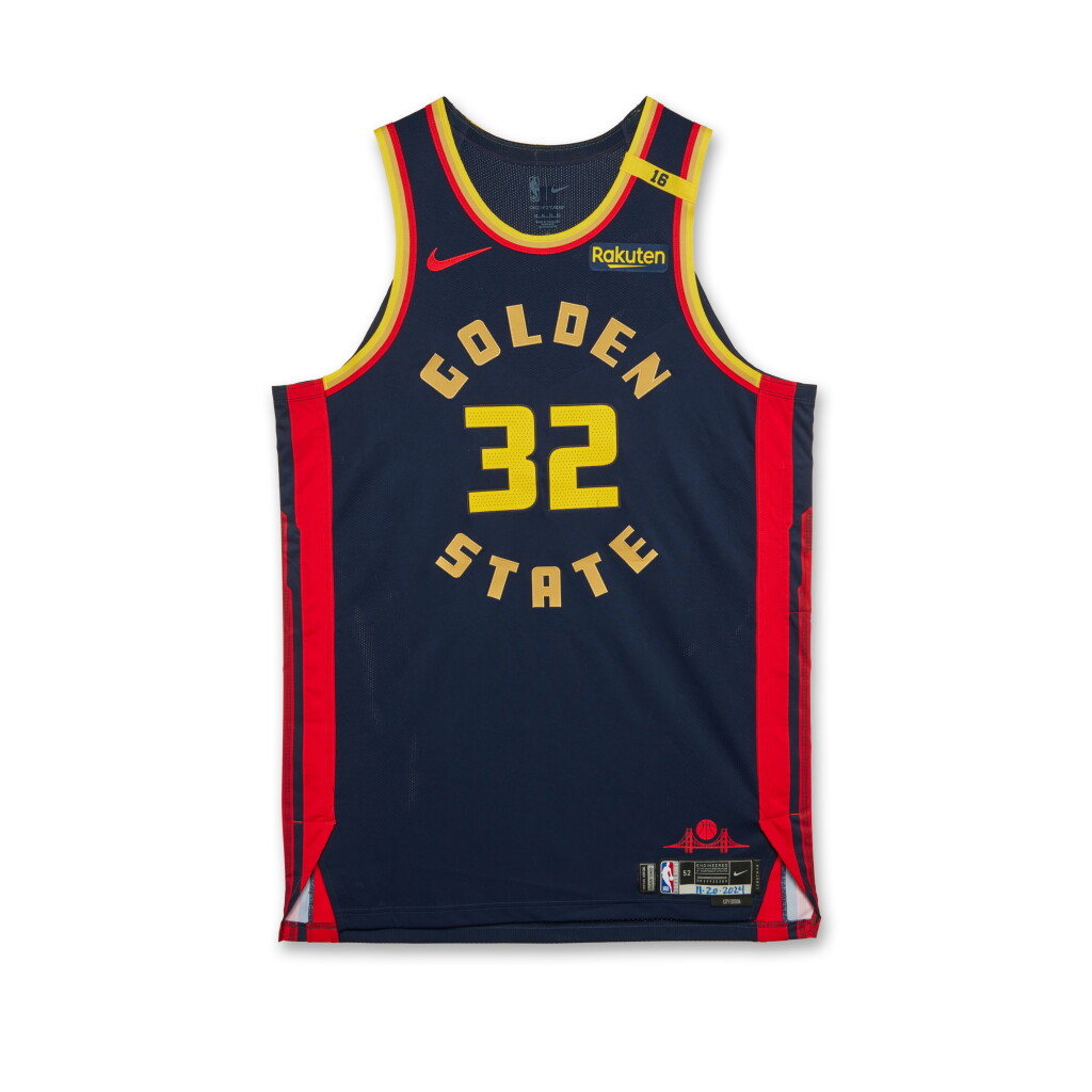 全螢幕檢視 - 查看46Trayce Jackson-Davis Golden State Warriors 2024-2025 Game Worn City Edition Jersey | Double-Double的1