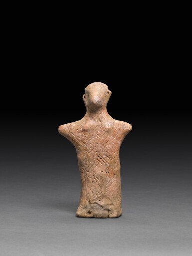 View full screen - View 1 of Lot 11. A FRAGMENTARY VINCA TERRACOTTA FIGURE OF A WOMAN, NEOLITHIC PERIOD, VINČA-TORDOS/PLOČNIK PHASE, VINČA B2-C1 PERIOD, CIRCA 5200-4700 B.C..