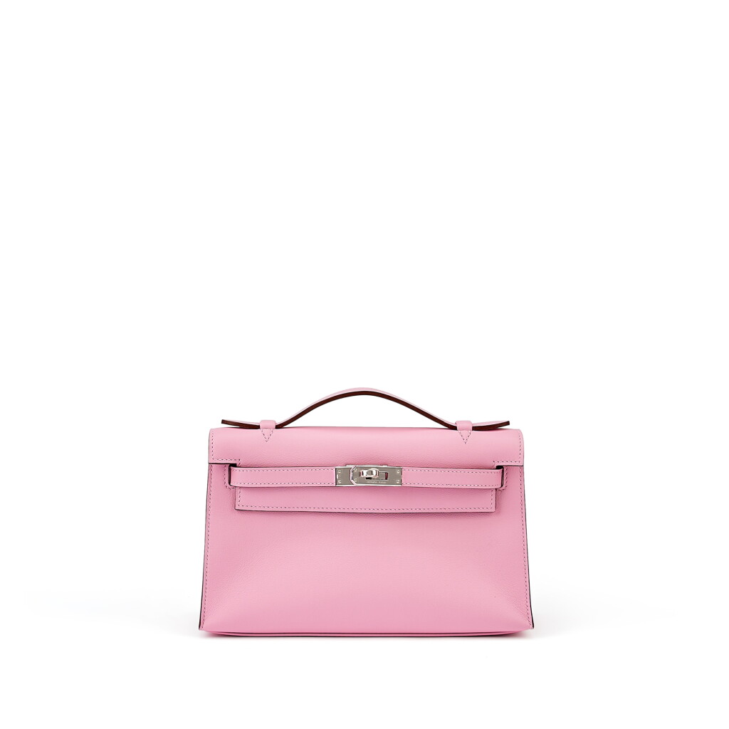 View full screen - View 1 of Lot 7809. Mauve Sylvestre Swift Kelly Pochette Palladium Hardware, 2021.