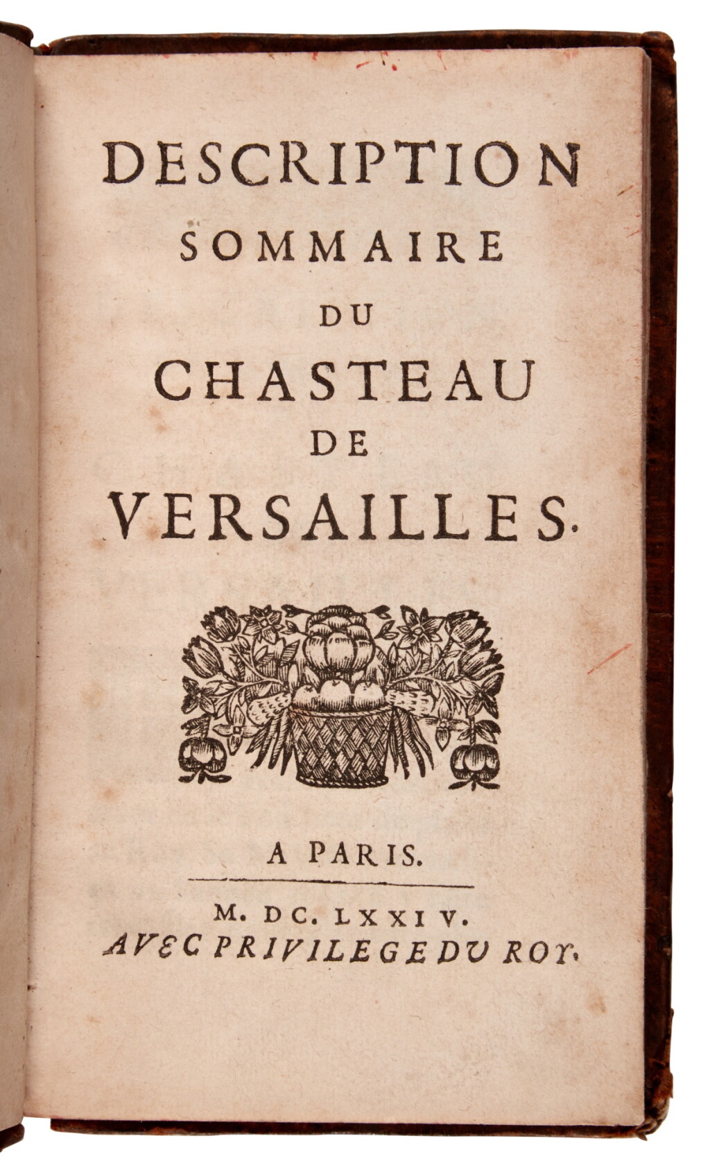 View full screen - View 1 of Lot 520. Félibien, Description sommaire du Chateau de Versailles, 1674, contemporary calf.