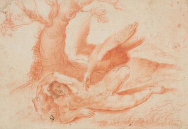 View full screen - View 1 of Lot 75. Recto: Prometheus bound Verso: Calligraphic exercises.