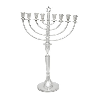 View full screen - View 1 of Lot 38. An Austrian Silver Hanukkah Lamp, Samuel Haber, Vienna, Circa 1915.