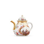 A Meissen porcelain chinoiserie teapot and cover, circa 1725
