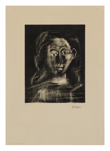 View full screen - View 1 of Lot 31. PABLO PICASSO | JACQUELINE AUX CHEVEUX FLOUS, EN BUSTE (B. 1091; BA. 1295).
