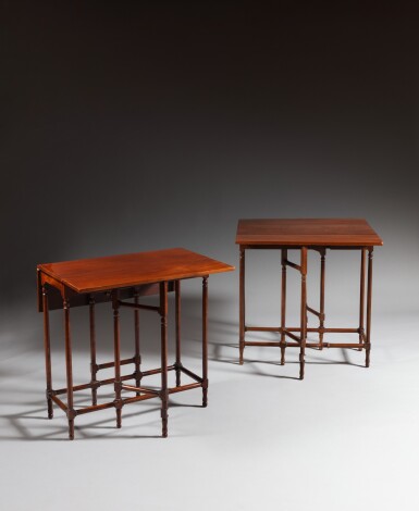 View full screen - View 1 of Lot 216. A matched pair of Louis XVI mahogany gateleg tables, circa 1780, stamped Canabas.