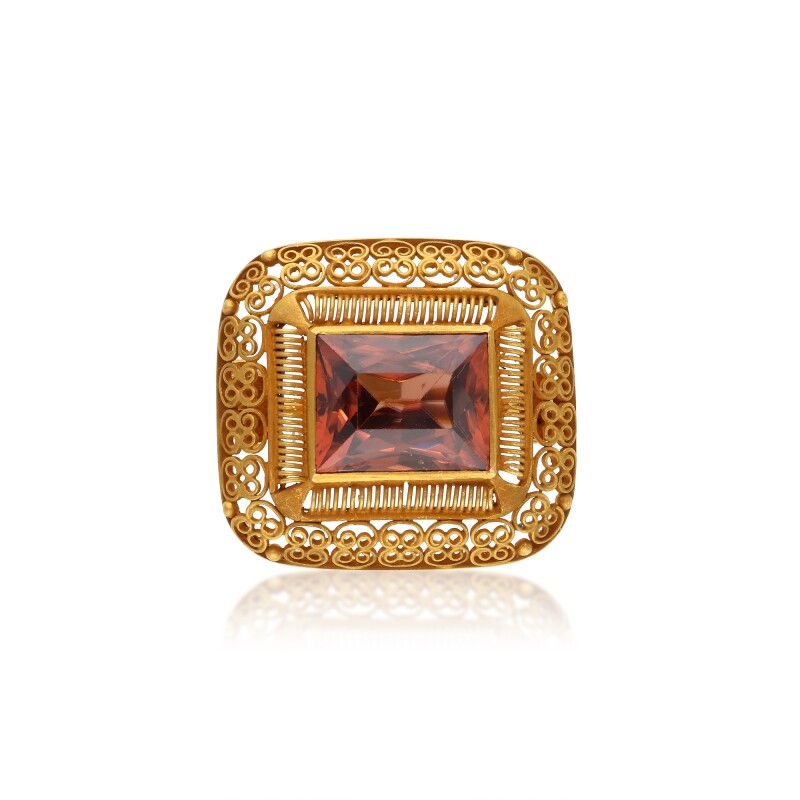 Gold and Zircon Brooch - Main Image