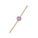 Pink topaz and diamond bracelet, circa 1910