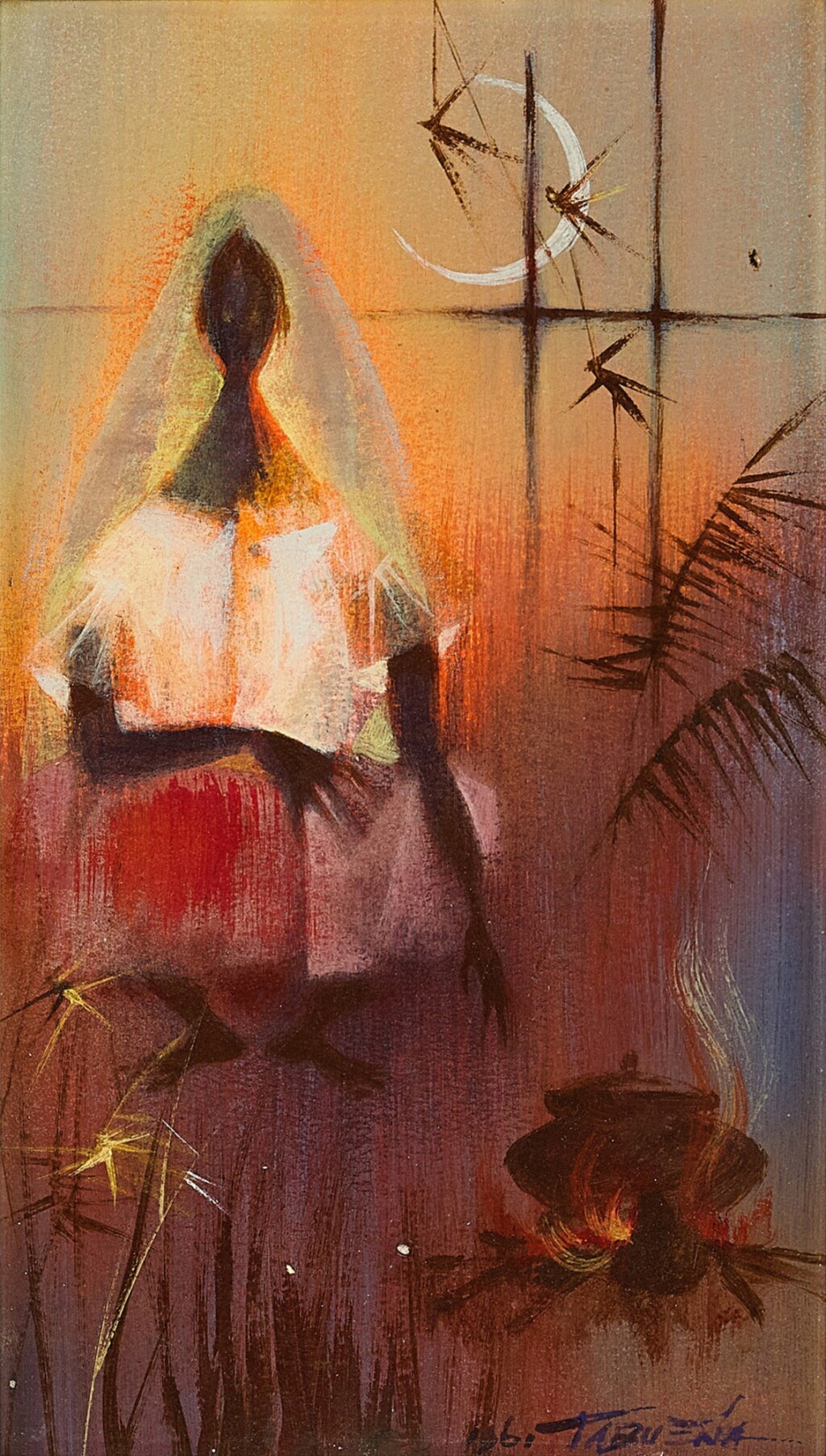 View full screen - View 1 of Lot 544. Romeo V. Tabuena 羅美歐·塔佩納 | Woman Under Moon 月亮的女人.