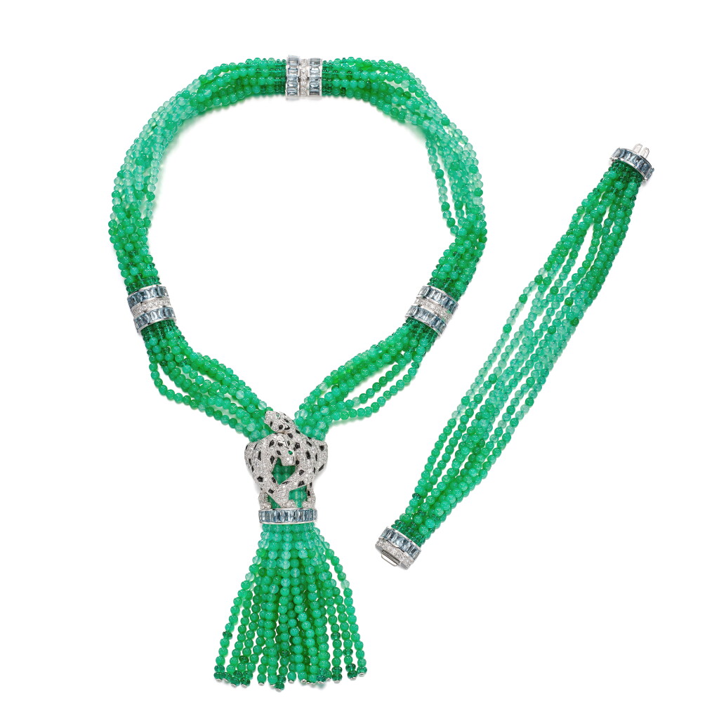 View full screen - View 1 of Lot 1937. 'Panthère' Gem Set and Diamond Tassel Necklace/Bracelet | 卡地亞 | 'Panthère' 寶石 配 鑽石 項鏈 / 手鏈.