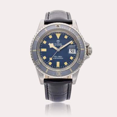 View full screen - View 1 of Lot 678. Reference 9411/0 Submariner 'Snowflake' | A stainless steel automatic wristwatch with date, Circa 1976.