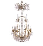A Louis XIV style gilt-metal eight-light chandelier, 20th century