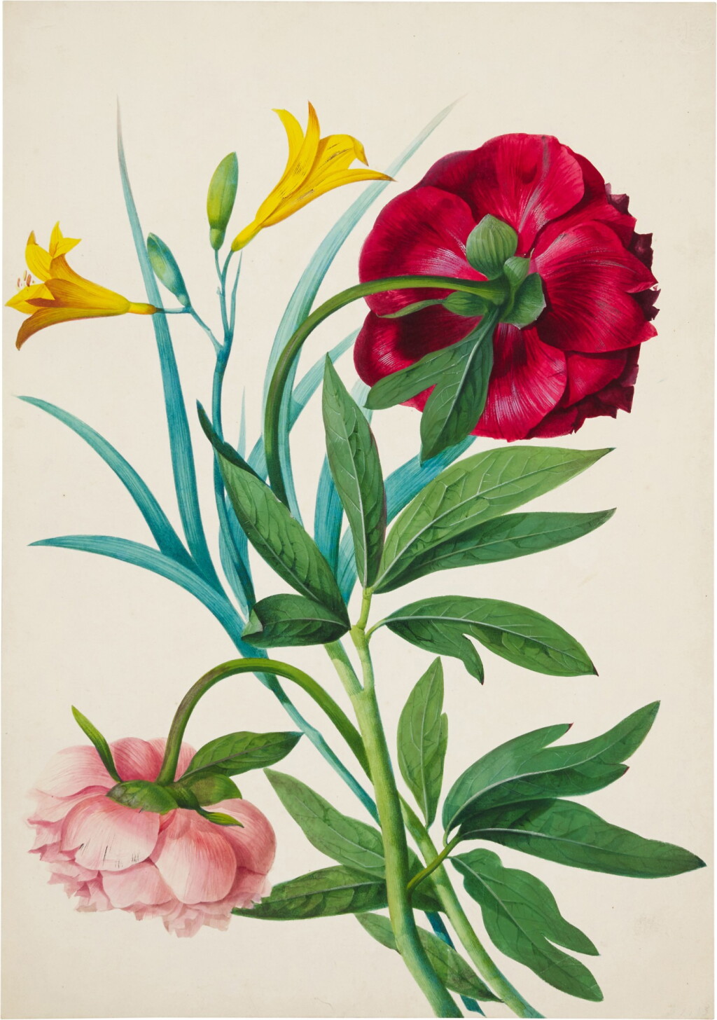 View full screen - View 1 of Lot 158. Peonies and alstroemeria.