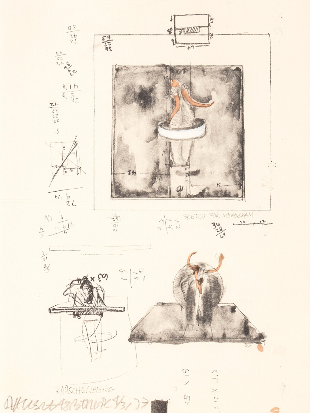 View full screen - View 1 of Lot 304. Sketch for Monogram, from New York Collection for Stockholm.