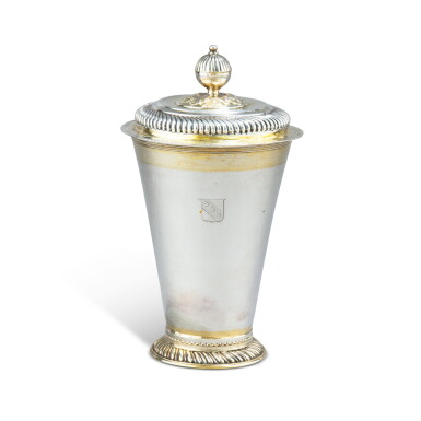 View full screen - View 1 of Lot 199. A Latvian parcel-gilt silver covered beaker, Jacob Stabenau, Riga, circa 1715.