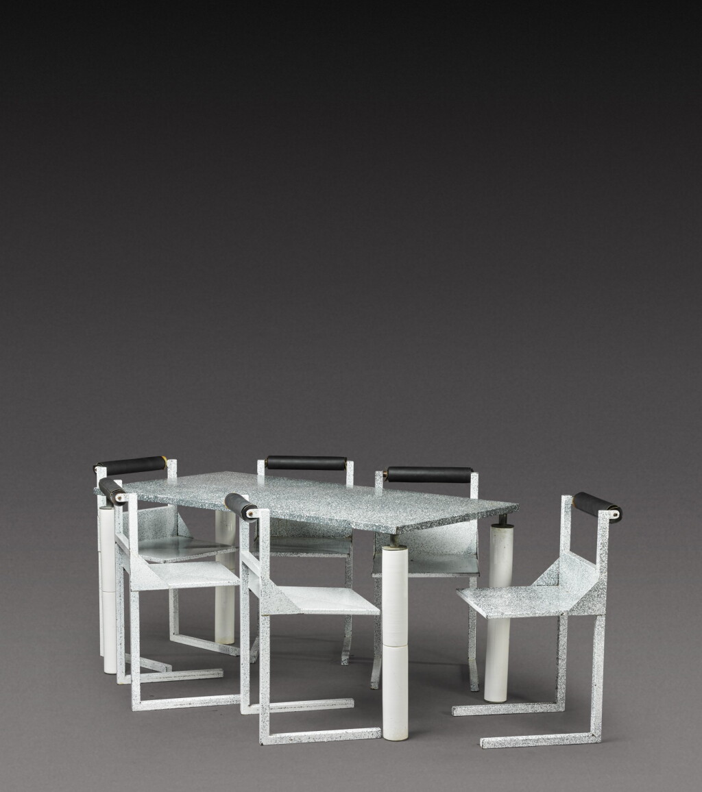 View full screen - View 1 of Lot 186. Dining set comprising one table and six chairs.