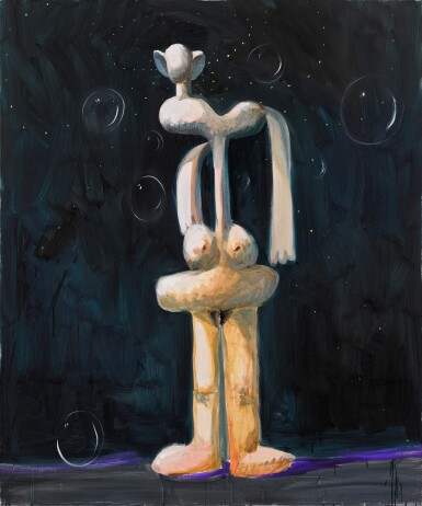 View full screen - View 1 of Lot 546. George Condo 喬治・康多 | Standing Nude in the Night with Bubbles 泡泡夜裡的站姿裸女.