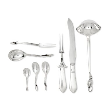 View full screen - View 1 of Lot 440. A Group of Eight Danish Silver Servers, Georg Jensen Silversmithy, 20th Century .