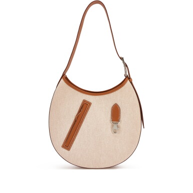 View full screen - View 1 of Lot 38. Hermès Gold Swift and Toile Sac Arcon Palladium Hardware, 2024.