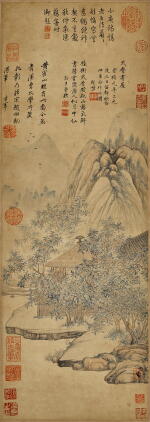 Xiang Shengmo, House of Heavenly Fragrance | 項聖謨 天香書屋 設色紙本 立軸