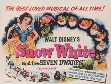 View full screen - View 1 of Lot 63. Snow White and the Seven Dwarfs (1937), re-release poster, British.