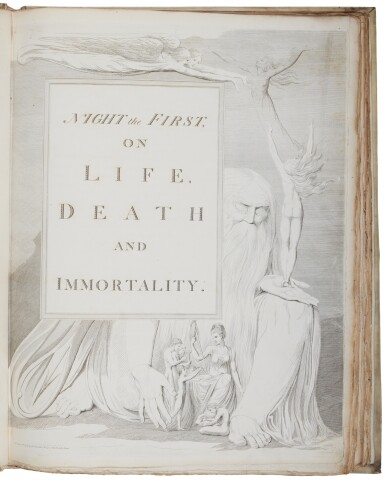 View full screen - View 1 of Lot 1030. Blake, William | Illustrations for Edward Young's Night Thoughts, from the library of Lady Harriet Hesketh, a subscriber.
