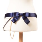 Navy Satin Pearl Bow Belt, 2002